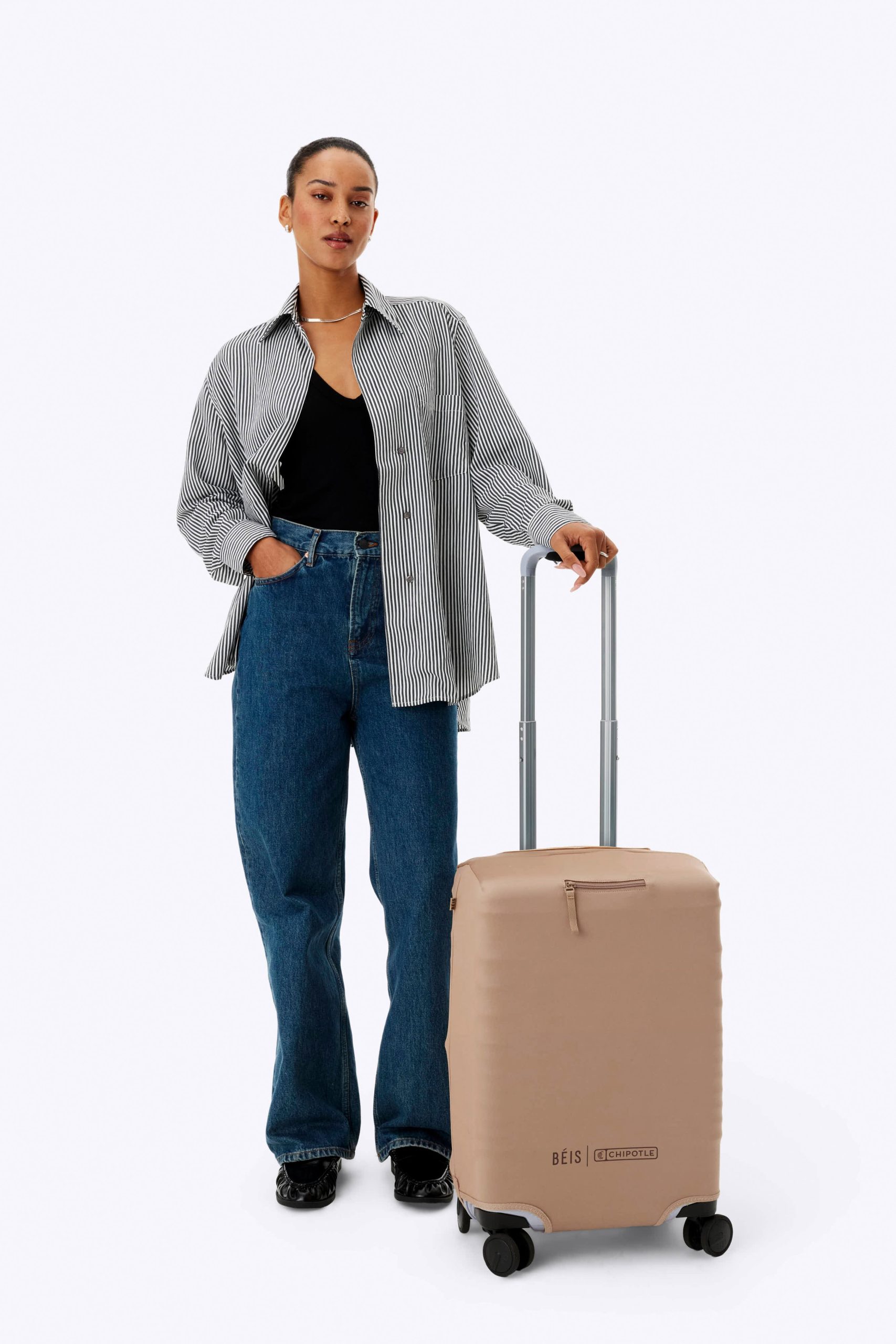 BÉIS x Chipotle The Carry-On Luggage Cover in Kraft Brown - Image 7