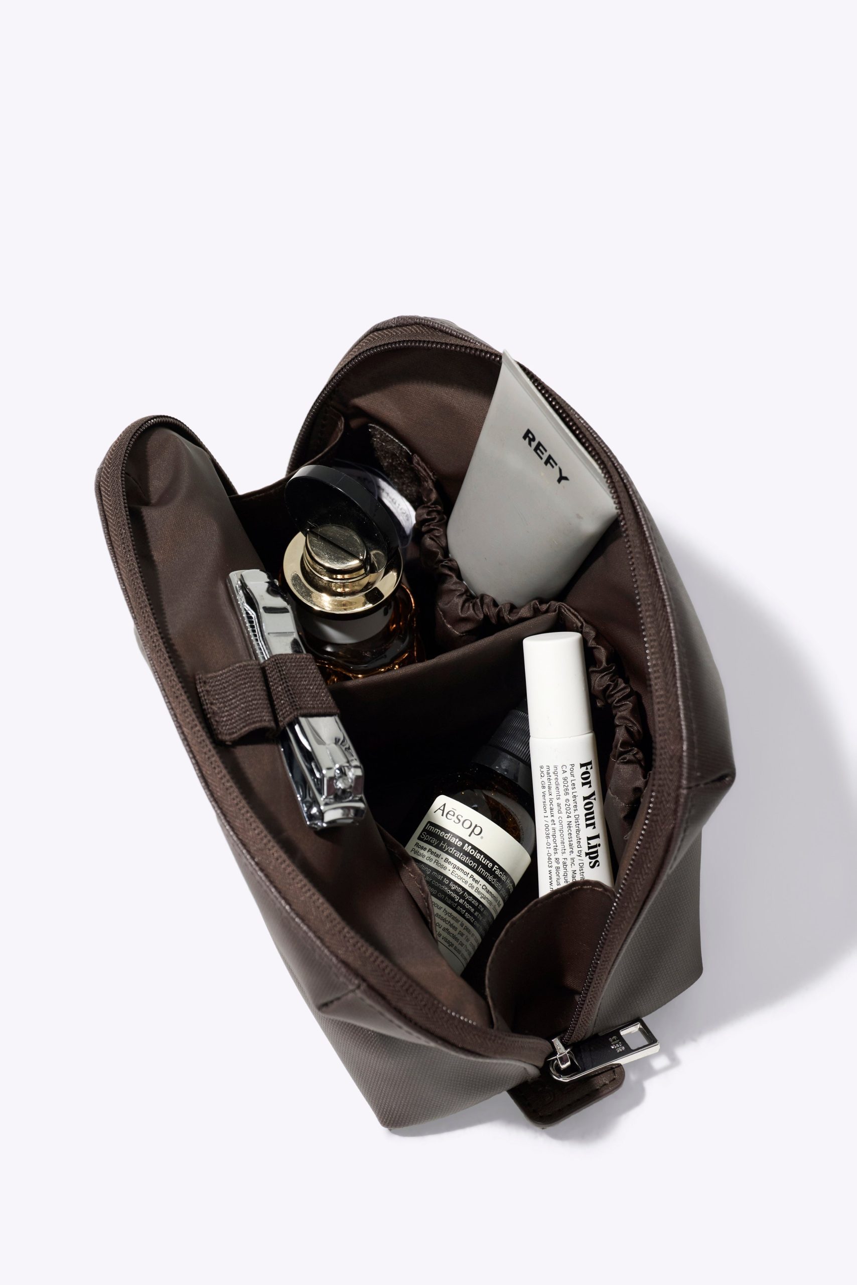 The Medium Cosmetic Pouch in Espresso - Image 2