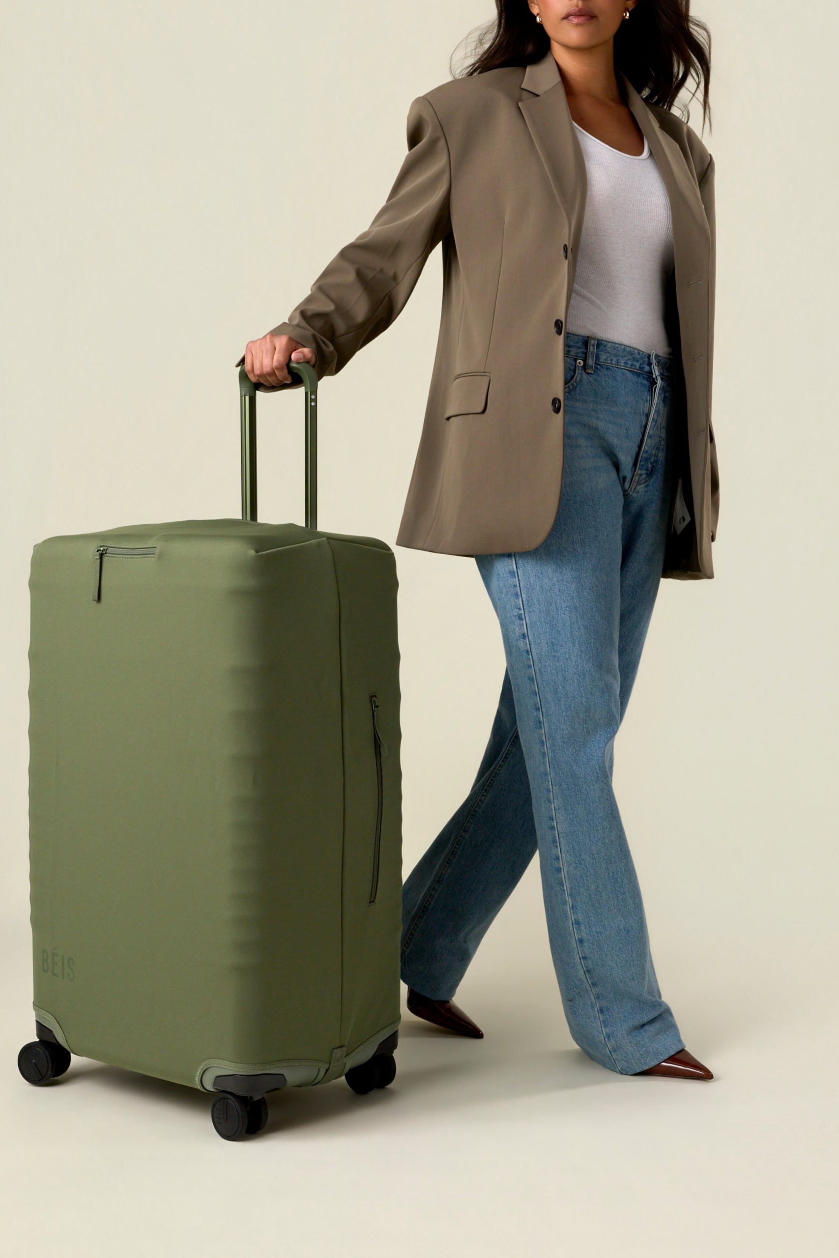 The Large Check-In Luggage Cover in Olive - Image 2