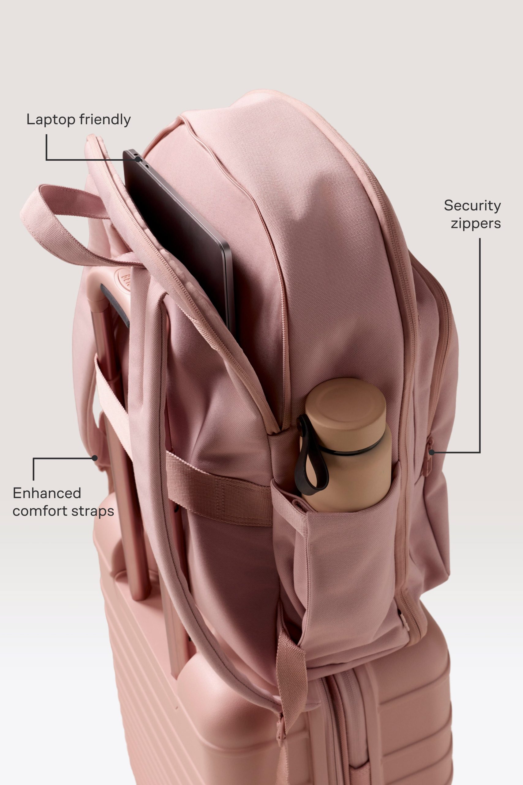 The Travel Backpack in Atlas Pink - Image 2