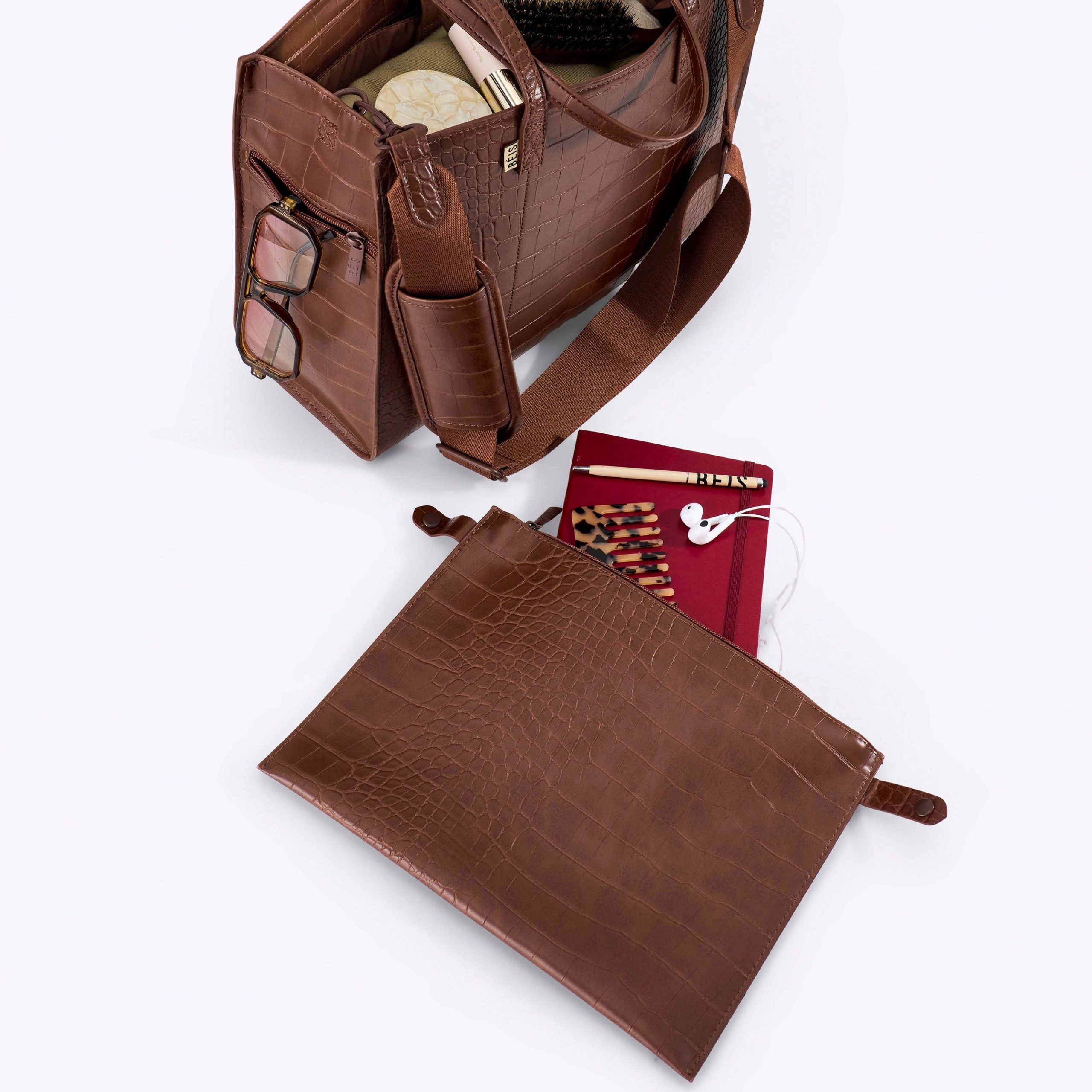 The Work Tote in Maple Croc - Image 4